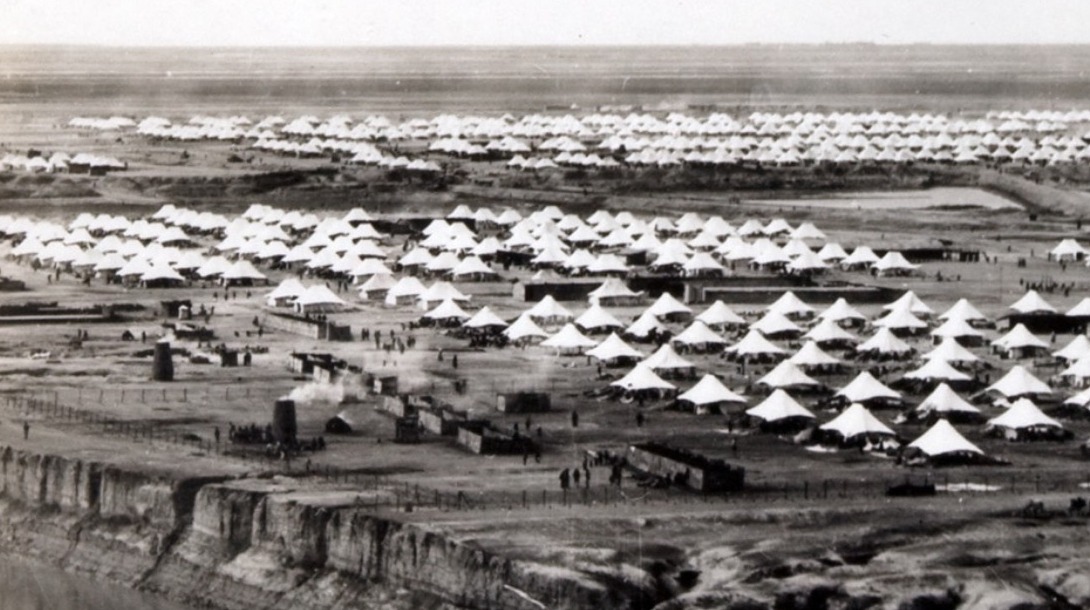 Refugees in ME History Flyer - image of baqubah refugee camp
