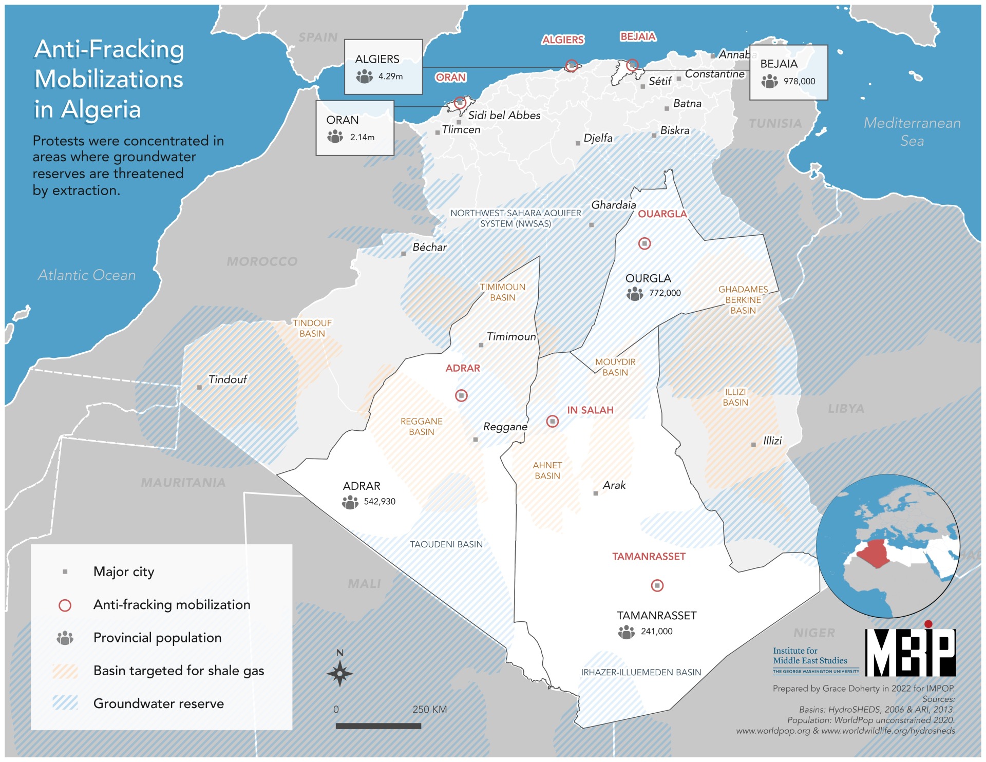 Map of Anti-fracking mobilizations in Algeria