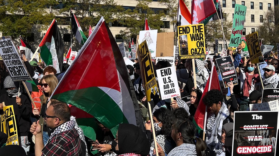 A demonstration in Washington DC against the war on Gaza